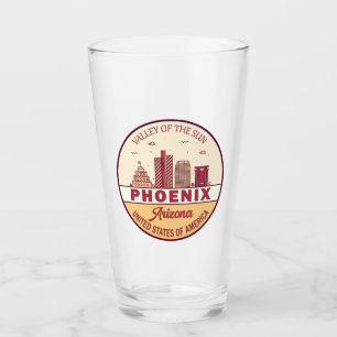 Phoenix Arizona City Skyline Emblem Glas