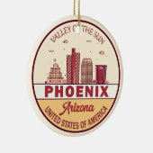 Phoenix Arizona City Skyline Emblem Keramisch Ornament (Rechts)