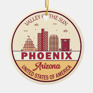 Phoenix Arizona City Skyline Emblem Keramisch Ornament