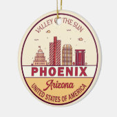 Phoenix Arizona City Skyline Emblem Keramisch Ornament (Links)