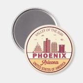 Phoenix Arizona City Skyline Emblem Magneet (Voorkant / Achterkant)