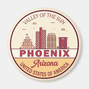Phoenix Arizona City Skyline Emblem Magneet