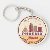 Phoenix Arizona City Skyline Emblem Sleutelhanger (Voorkant)
