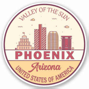 Phoenix Arizona City Skyline Emblem Sticker