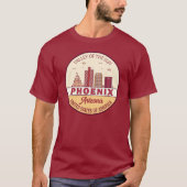 Phoenix Arizona City Skyline Emblem T-shirt (Voorkant)
