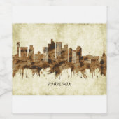 Phoenix Arizona Cityscape Wijn Etiket (Enkel label)