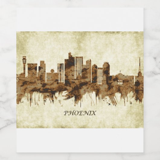 Phoenix Arizona Cityscape Wijn Etiket (Enkel label)