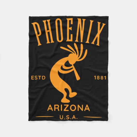 Phoenix Arizona Dancing Kokopelli Design Fleece Deken (Voorkant)
