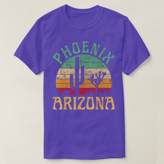 Phoenix Arizona Desert Cactus Retro Sunset Outdoor T-shirt (Design voorkant)