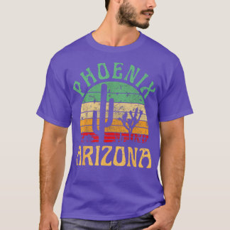 Phoenix Arizona Desert Cactus Retro Sunset Outdoor T-shirt