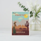  Phoenix Arizona Desert Cowgirl Briefkaart (Staand voorkant)