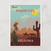  Phoenix Arizona Desert Cowgirl Briefkaart (Voorkant)