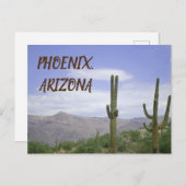 Phoenix Arizona Desert Foto Saguaro Cactus Briefkaart (Voorkant / Achterkant)