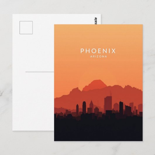 Phoenix Arizona: Desert Sunset Briefkaart (Voorkant / Achterkant)
