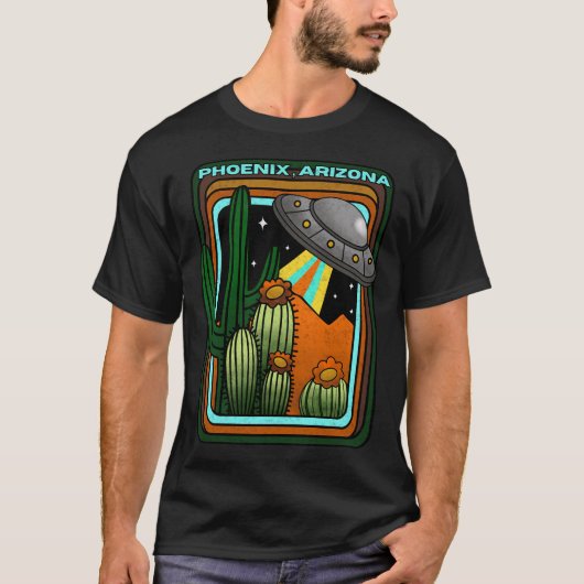 Phoenix Arizona Desert UFO Experience T-shirt (Voorkant)