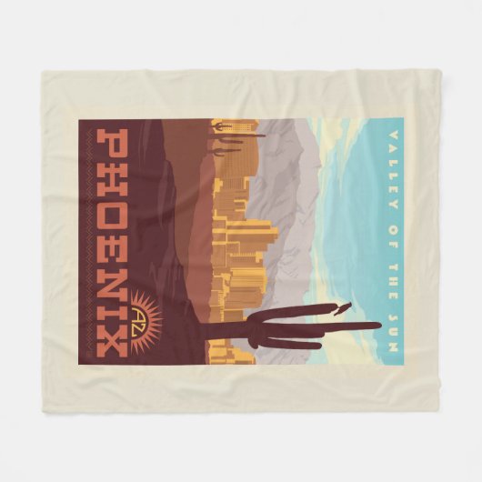 Phoenix, Arizona Fleece Deken (Voorkant (Horizontaal))