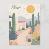 Phoenix Arizona Gouache Schilderillustratie Reizen Briefkaart (Voorkant)