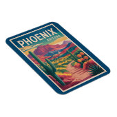 Phoenix Arizona Illustration Travel Art Vintage Magneet (Rechterzijde)