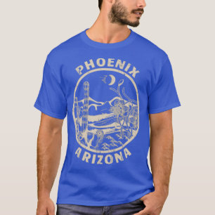 Phoenix Arizona Linocut Verdrietige woestijn Illus T-shirt