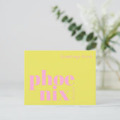 Phoenix Arizona modern roze rood Briefkaart (Staand voorkant)