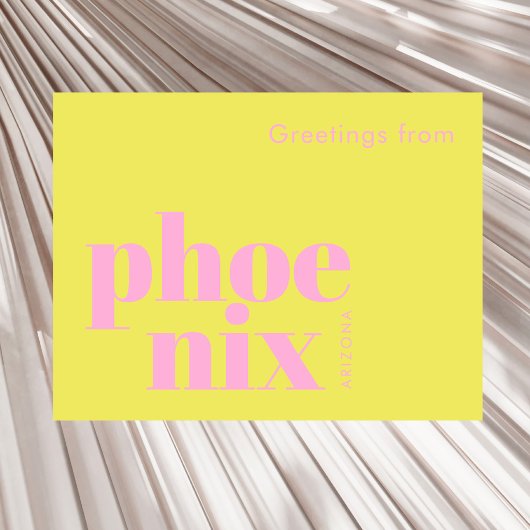 Phoenix Arizona modern roze rood Briefkaart