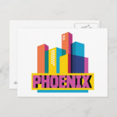 Phoenix, Arizona | Neon Skyline Briefkaart (Voorkant / Achterkant)