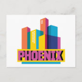 Phoenix, Arizona | Neon Skyline Briefkaart (Voorkant)