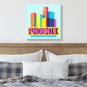 Phoenix, Arizona | Neon Skyline Canvas Afdruk (Insitu (Slaapkamer))