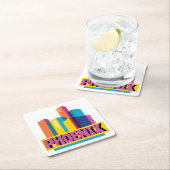 Phoenix, Arizona | Neon Skyline Kartonnen Onderzetters (Insitu)