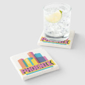 Phoenix, Arizona | Neon Skyline Stenen Onderzetter (Zijkant)