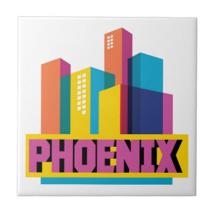 Phoenix, Arizona   Neon Skyline Tegeltje