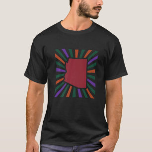 Phoenix Arizona Paarse en groene kleur Burst Graph T-shirt