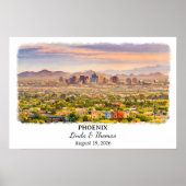 Phoenix Arizona Poster, Aquarel, Op Maat Poster (Voorkant)