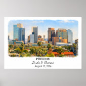 Phoenix Arizona Poster, Aquarel, Op Maat Poster (Voorkant)