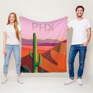 Phoenix Arizona Reisposter Fleece Deken