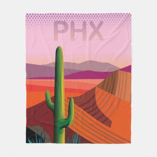 Phoenix Arizona | Reisposter Fleece Deken (Voorkant)