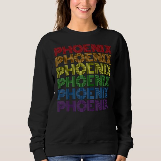 Phoenix Arizona Retro Rainbow City Mannen Trui (Voorkant)