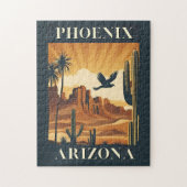 Phoenix Arizona Retro Reisposter Legpuzzel (Verticaal)