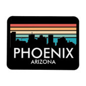 Phoenix Arizona Retro Sunset Skyline Magneet (Horizontaal)