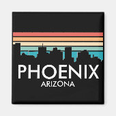 Phoenix Arizona Retro Sunset Skyline Magneet (Voorkant)