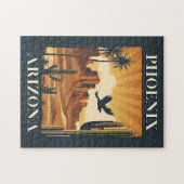 Phoenix Arizona Retro Travel Poster Legpuzzel (Horizontaal)