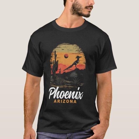 Phoenix Arizona Roadrunner Desert Vibes T-shirt (Voorkant)