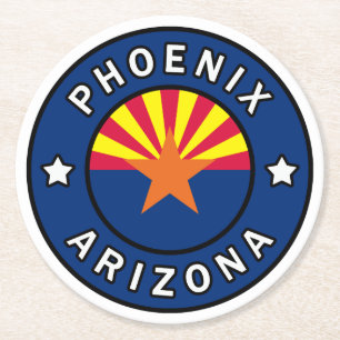 Phoenix Arizona Ronde Kartonnen Onderzetter