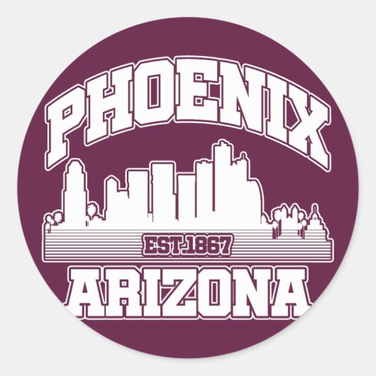 Phoenix, Arizona Ronde Sticker (Voorkant)