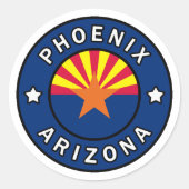 Phoenix Arizona Ronde Sticker (Voorkant)