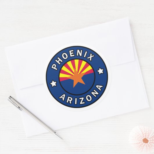 Phoenix Arizona Ronde Sticker (Envelop)