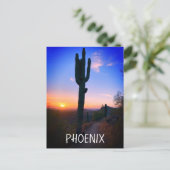 Phoenix Arizona Saguaro Cactus Sunset Souvenir Briefkaart (Staand voorkant)