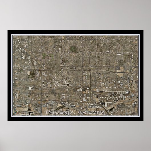 Phoenix Arizona Satellite Poster Map (Voorkant)