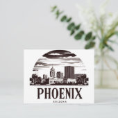 Phoenix Arizona Silhouet Briefkaart (Staand voorkant)