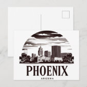 Phoenix Arizona Silhouet Briefkaart (Voorkant / Achterkant)